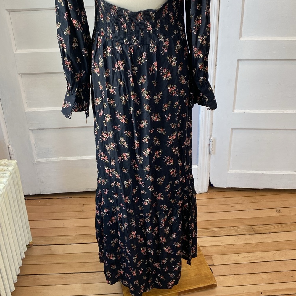 NWT AFRM Gilda Back Cutout Maxi Dress in Noir Bouquet, Size M - Picture 13 of 17